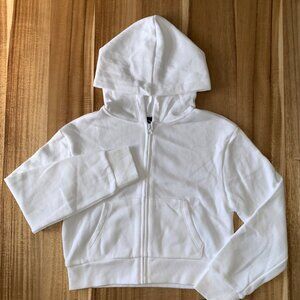 NWT Art Class Girls White Zip-Up Hoodie Sweatshirt For Kids Size Medium